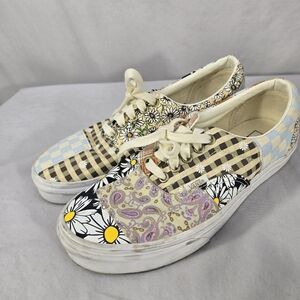 Van’s Era Meadow patchwork Multicolor flower paisley sneakers sz 9.5 Womens